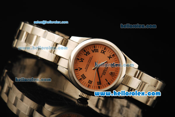 Rolex Oyster Perpetual Automatic Movement ETA Coating Case with Orange Dial and Roman Numerals - Click Image to Close